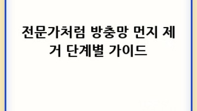 전북 순창 장장리 방충망 먼지 제거 완벽 가이드